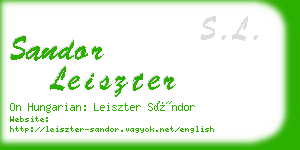 sandor leiszter business card